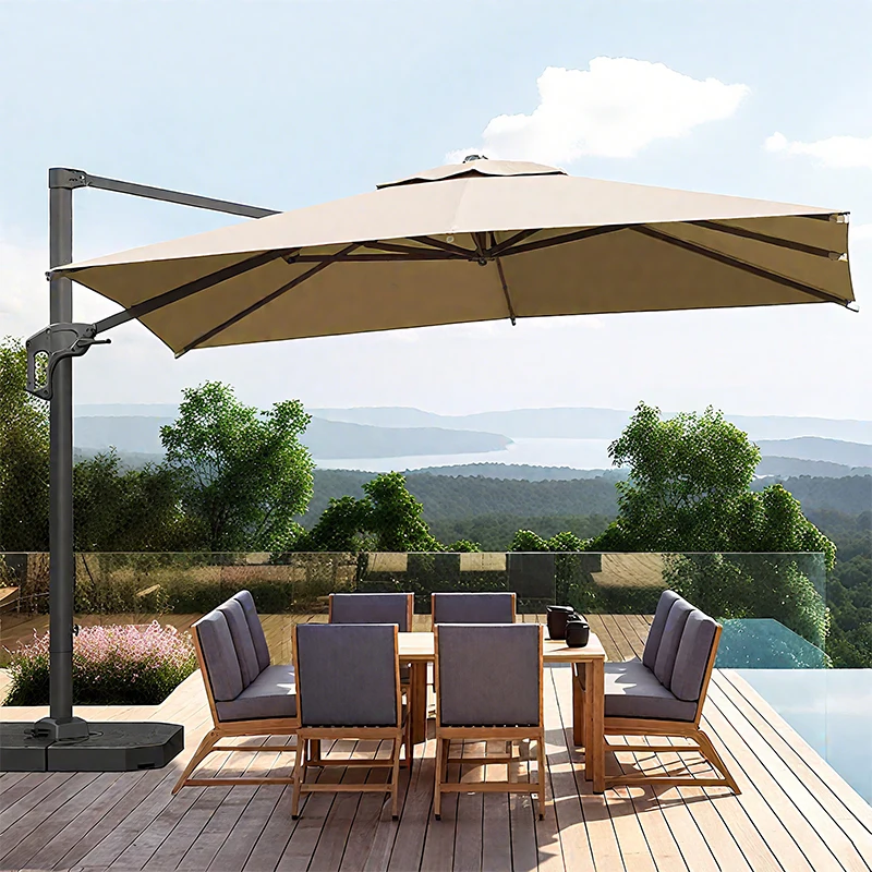 

Outdoor Roman Umbrella Waterproof Cantilever Garden Beach Patio Sun Parasol Restaurant Umbrella