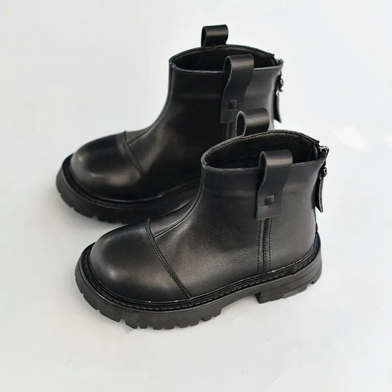 Genuine Leather Children\'s Riding Boots High Quality Cowhide Baby Girls Snow Boots Spring Boys Chelsea Boots Kds Casual Shoes