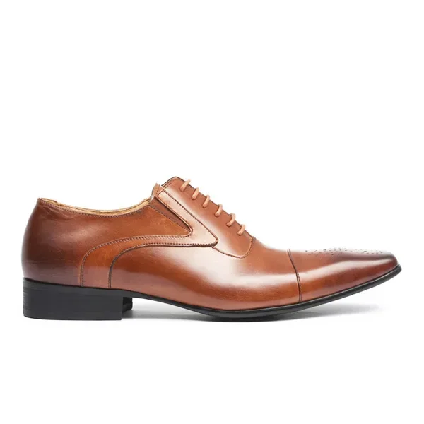 Whoholl-Chaussures Oxford en Cuir de Veau Verni pour Homme, Brogue Formel, Classique, Business