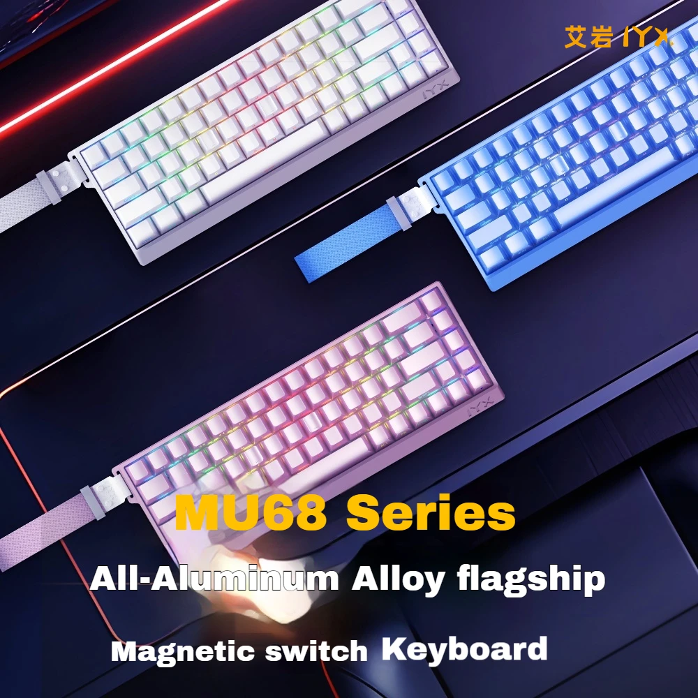 IYX MU68 Pro MU68 Ultra Magnetic Switch Mechanical Keyboard 8K Aluminum Alloy RGB Low Latency Custom E-sports Gaming Keyboard