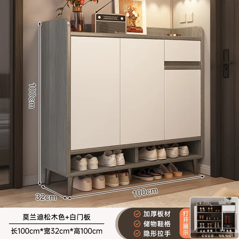 Zapatero de madera maciza, pasillo de entrada para el hogar, nuevo