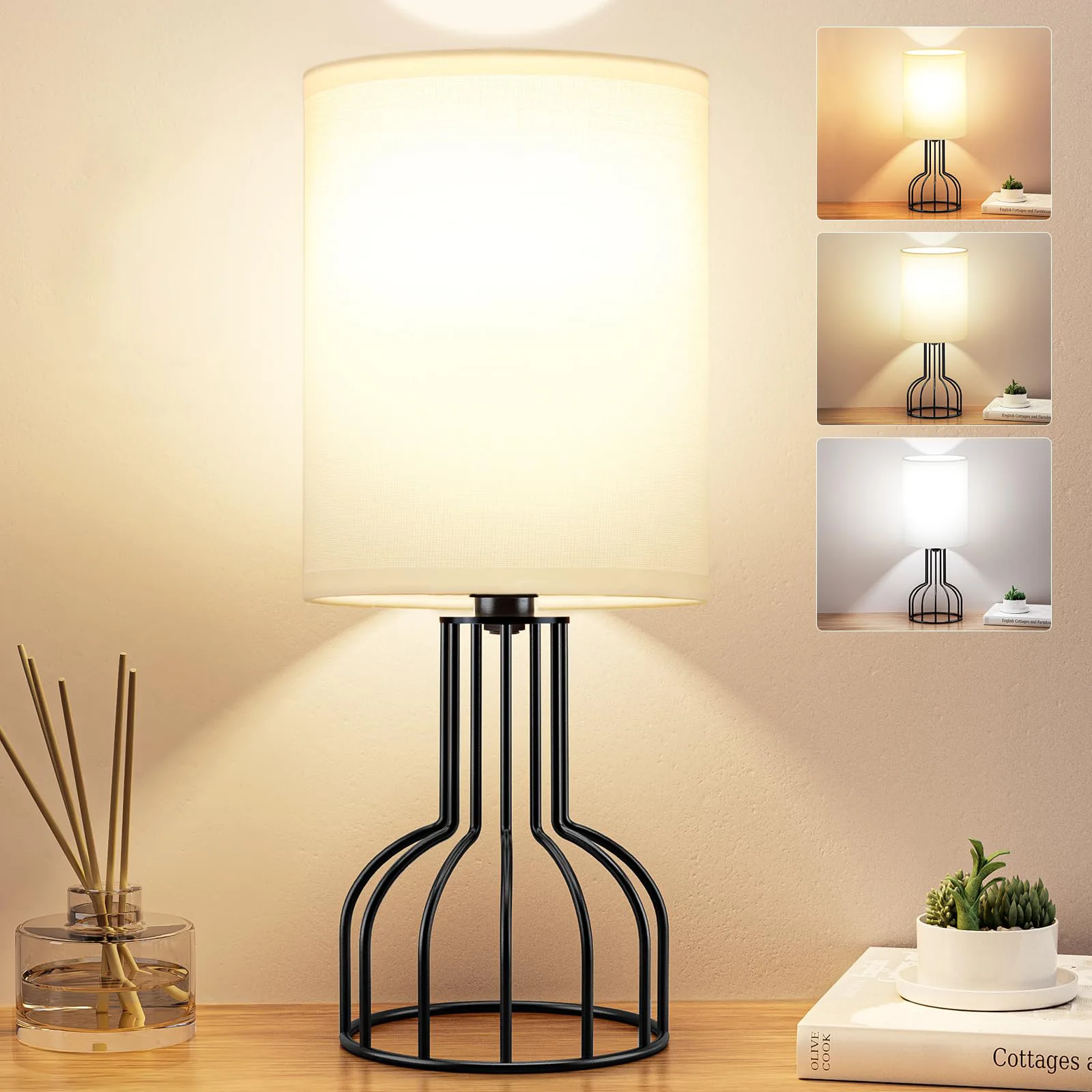 

Nordic bedroom bedside lamp simple black metal creative ornament dormitory atmosphere desk lamp night light