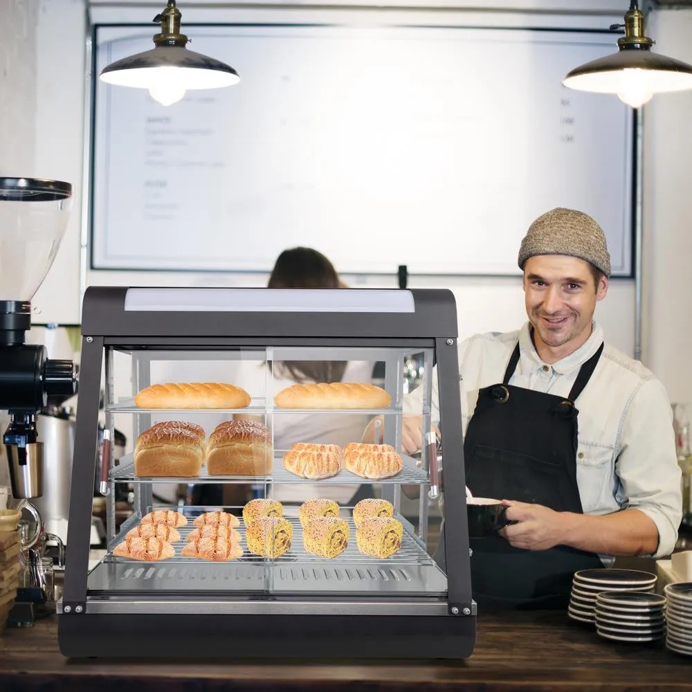 3단 상업용 음식 보온 디스플레이 카운터탑 피자 가열 캐비닛 케이스 1200W