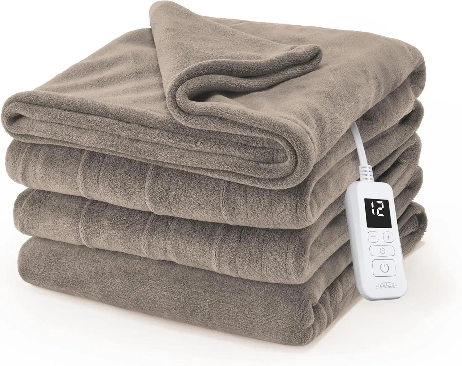 

Electric Heated Blanket with 12 Heat Settings, Auto Shut-Off, Fast Heating, Machine Washable in Mushroom Color, Full Size