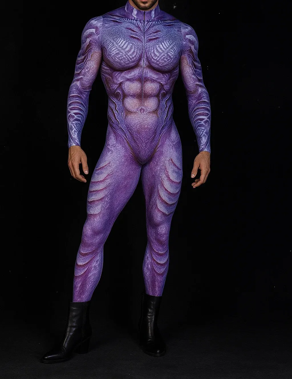 Halloween-Eidechsen-Bodysuit für Herren, Einzigartige Muskel-Serie, Festtags-Jumpsuit, Karnevalskostüm, Erwachsenen-Rollenspiel-Party, Maskenball-Set – Detail 4