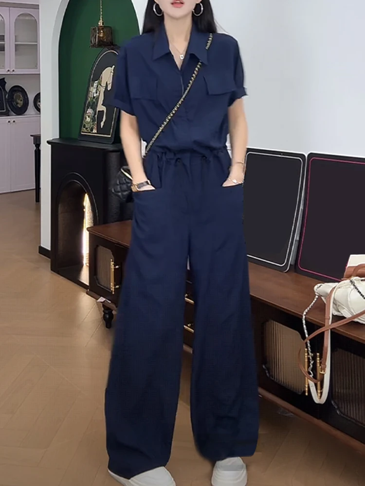 een Tuta a pieghe a gamba larga da donna allentata dimagrante Dstring ort Sve abito intero estivo nuovo Sle abbigliamento casual