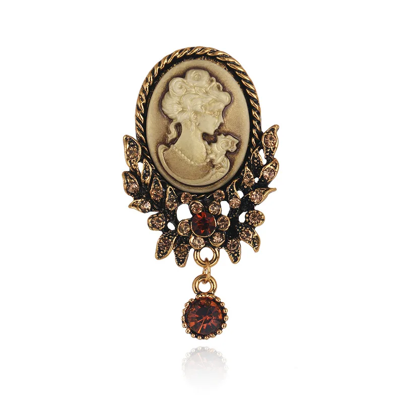 Elegant Style Vintage Victorian Queen\'s Cameo Antique Wedding Beauty Brooch Pin Clothing Hat Accesories Banquet Daily Jewelry