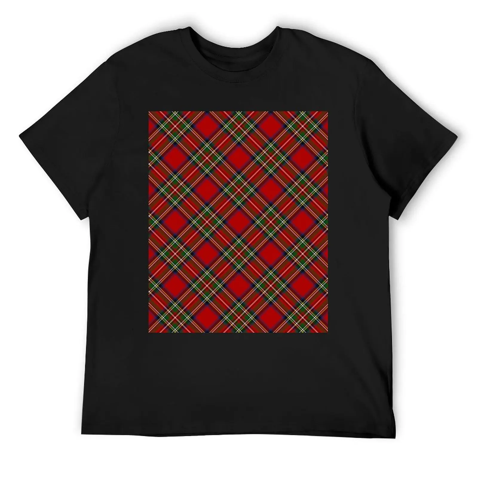 

Royal Stewart Tartan Cross Plaid T-Shirt graphics customs man t shirt anime t shirts cotton t shirt men