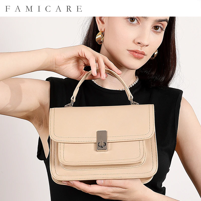 

New Women's Large Capacity Genuine Cowhide Leather Shoulder Handbag Lady Luxury Motorcycle Bag Girls Daily Versatile Crossbody