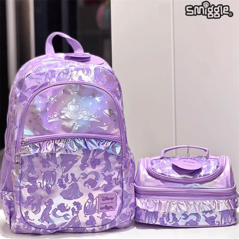 2024 New Disney Australian Smiggle Crown Princess Children'S School Bag Stationery Pen Box Lunch Bag Backpack Student Gift