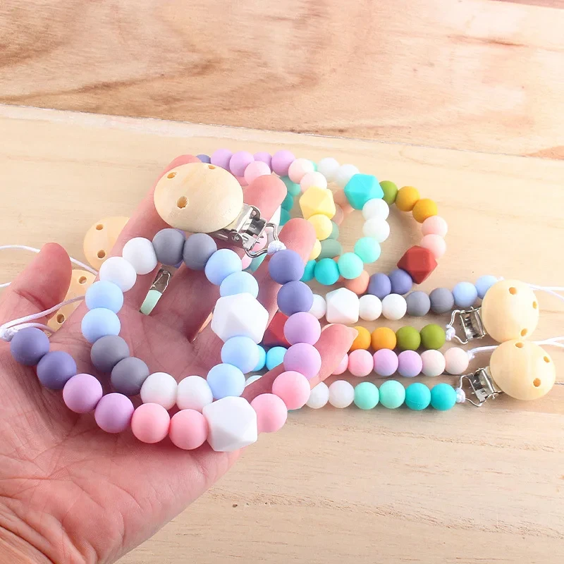 ABCPICK DIY Crafts Set Pacifier Clips Toy Safe And Natural Silicone Beads Necklace Pendants Jewelry Making Handmade Accessories