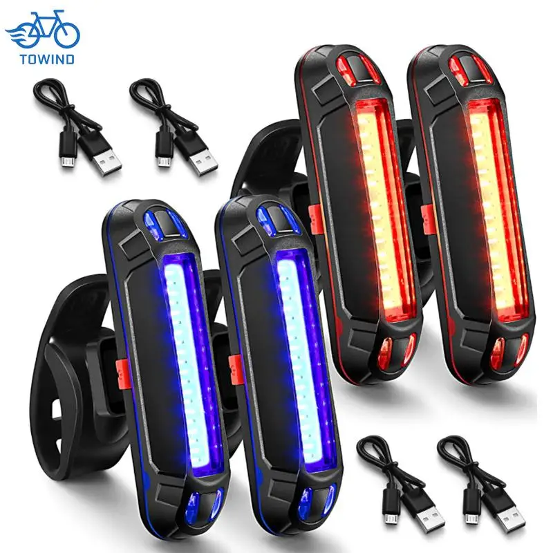 Luce posteriore per bicicletta impermeabile USB ricaricabile LED spia di sicurezza accessori lampeggianti per bici fanale posteriore per ciclismo a guida notturna