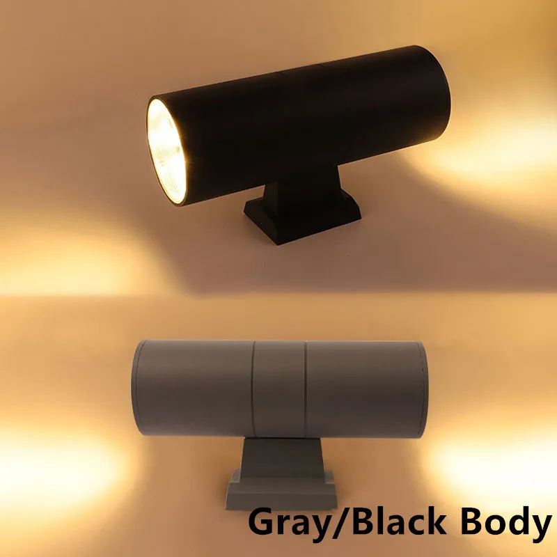 Double Head Black Body Waterproof LED Wall Lamp 10W 20W 30W 110V 220V 12V 3000K 6000 Indoor Outdoor Porch Street Path Lighting