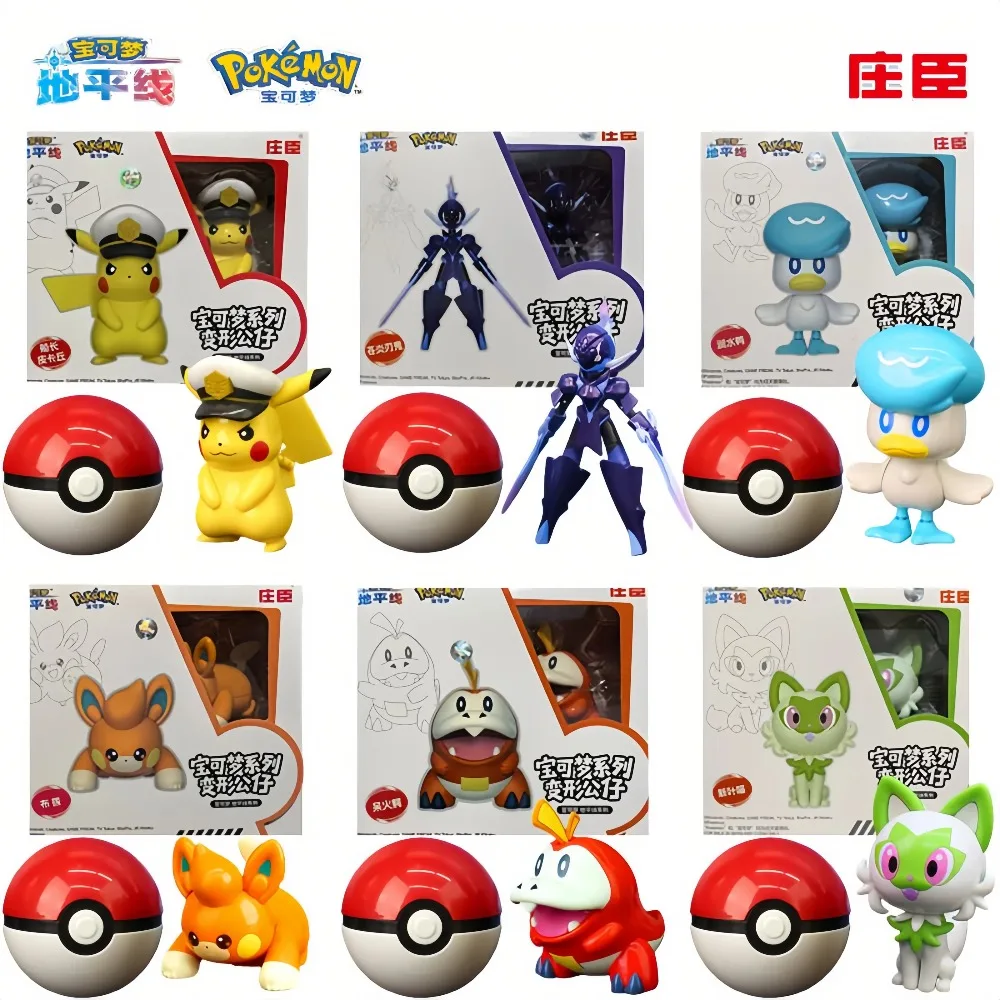 

Genuine Pokemon Horizon Series Pikachu Ceruledge Sprigatito Fuecoco Quaxly Action Figure Toy Cartoon Peripheral Trendy Toys