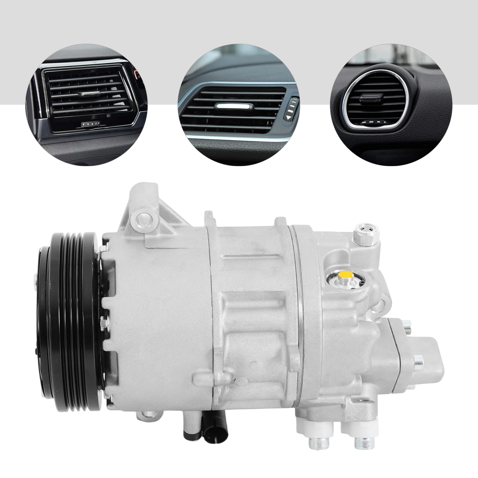 AC Compressor, Automotive AC Compressor, Car Air Conditioning Pump, High Efficiency Cooling Premium Metal Construction Stable Performance for Auto Use