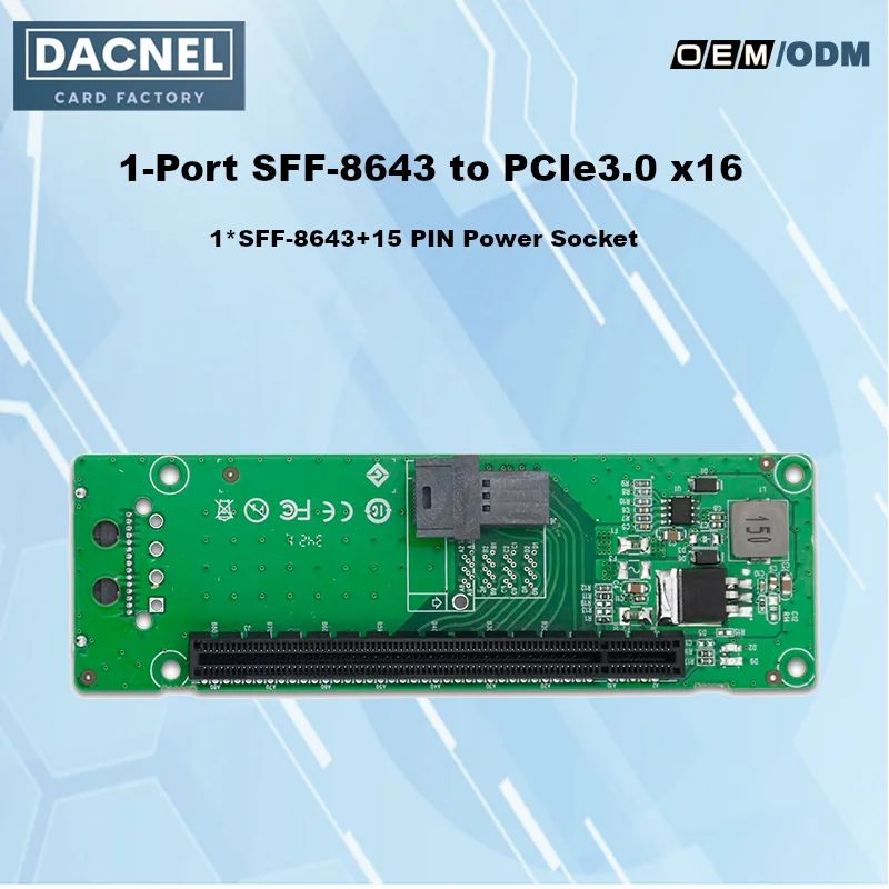 

SFF-8643 to PCIe3.0 X16 Slot Adapter X4 Bandwidth Converter for Computer Hardware