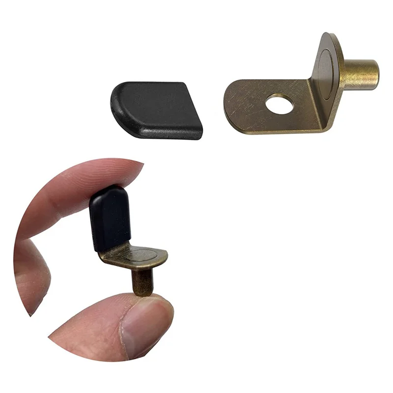 AT44-Bronze Shelf Pins, Glass Supports Furniture Cabinet Closet Bookcase Shelf Bracket-Style Pegs 60 Pack.