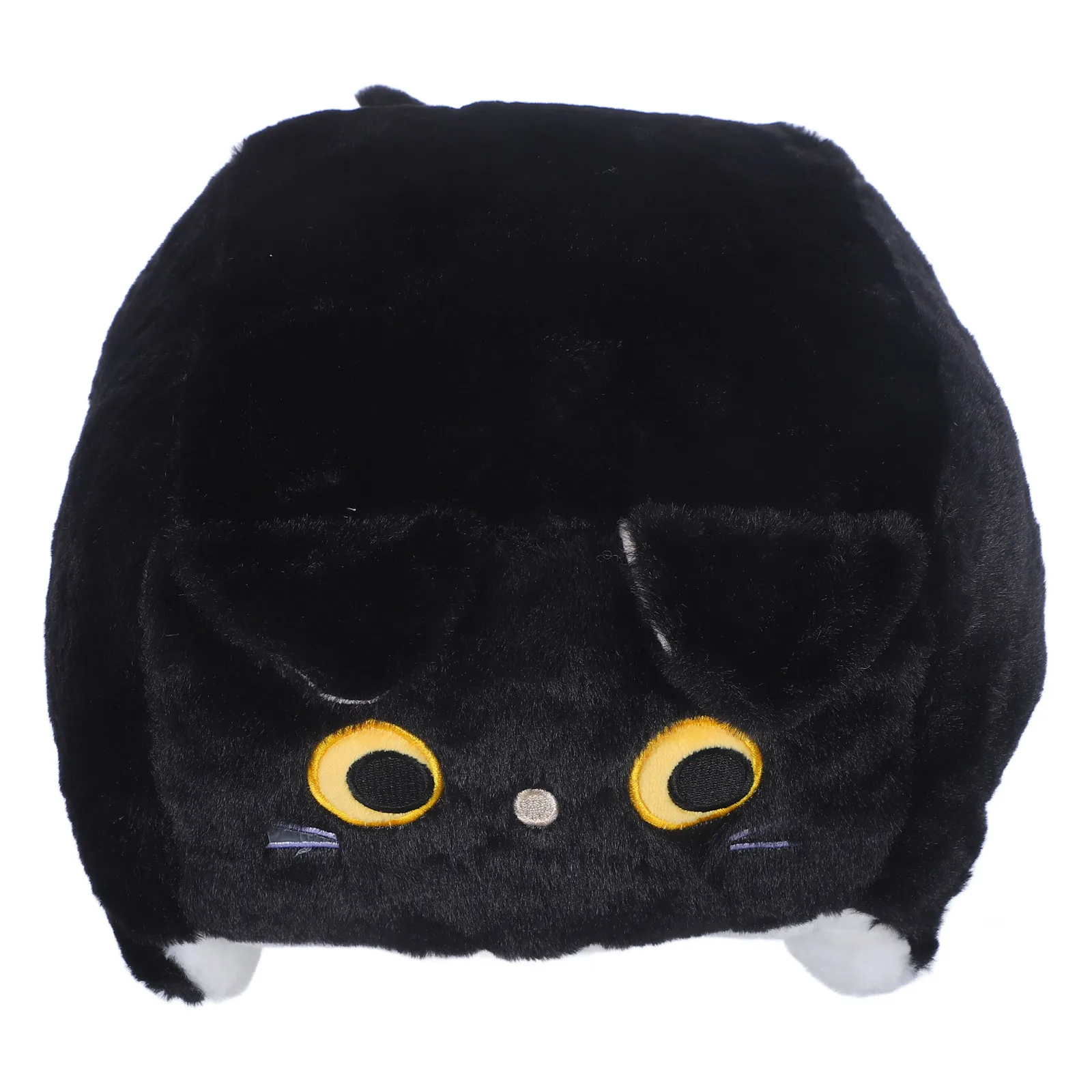 

Abaodam Cube Cat Furry Stuffed Cozy Throw Pillow PP Cotton Desktop Decoration White Cartoon Animal Gift