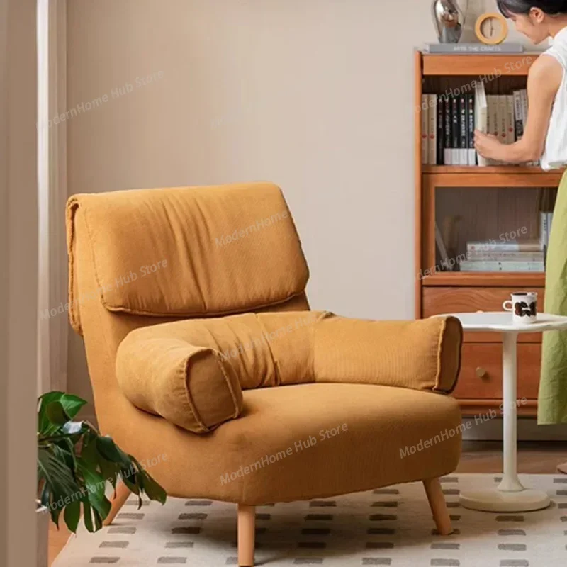 Fabric Household Chair Wood Recliner Trending Comfy Chair Brown Stretch Sillones Para Sala De Estar Living Room Furniture