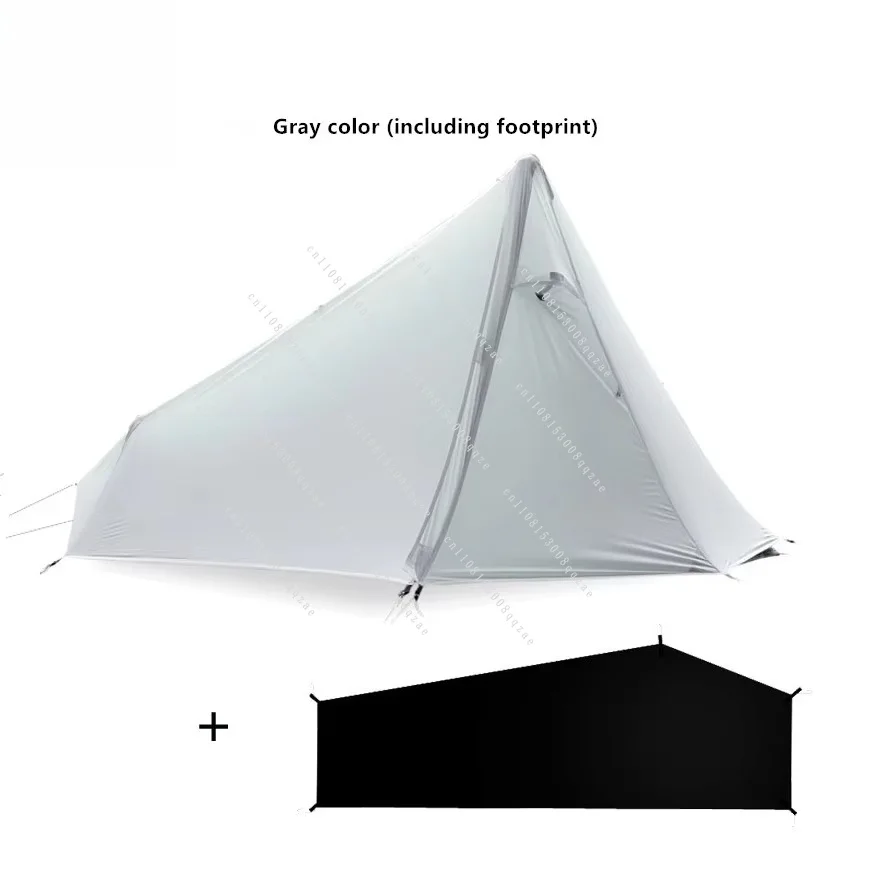 Ultralight 1 Person Tent 15D Silicone Coated Nylon Poleless Backpacking Tent Waterproof for Hiking Camping Outdoor