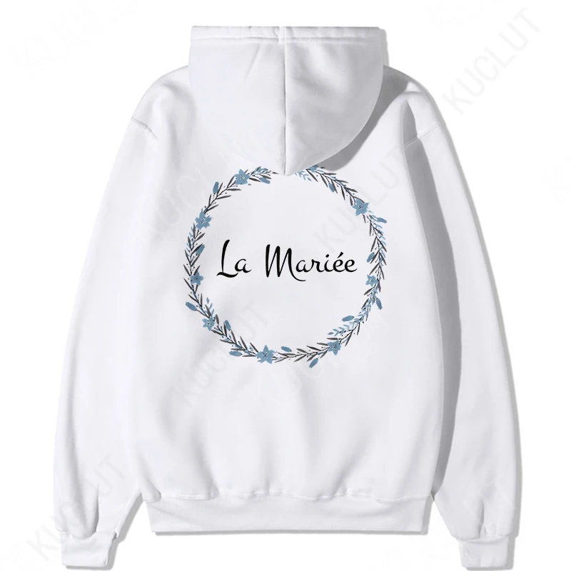 Team Bride Women's Hooded Sweatshirts Long Sleeve Hoody Bridal Shower Wedding French Girl Bachelorette Hen Party Pullover Hoodie