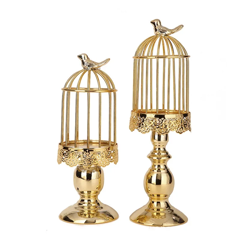 

Vintage Iron Candle Holder Birdcage Lantern Wedding Home Candlestick 1pcs
