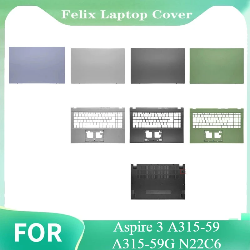 

New Laptop LCD Back Bezel Front Frame Top Case Palmrest Upper Palmrest Bottom Cover For Aspire 3 A315-59 A315-59G N22C6