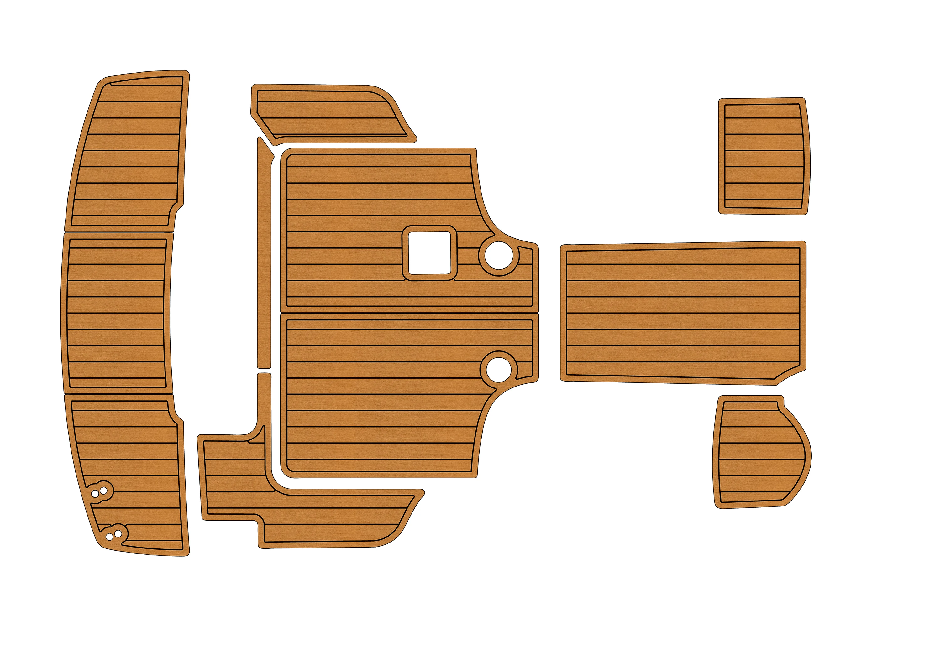 Eva foam Fuax teak seadek marine floor For 2008-2013 Bayliner 266 EC Cockpit Swim platform 1/4