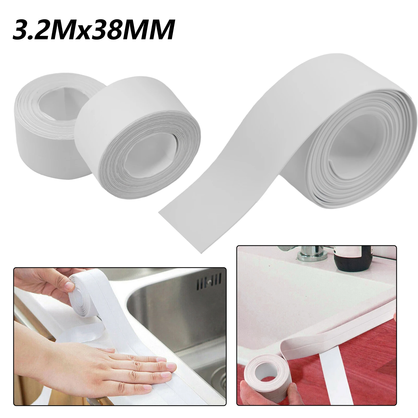 1pc Waterproof Sealing Tape Bath Shower Sealing Tape Sink Basin Edge White Sealant Tape Self Adhesive Caulk Sealing Strips 3.2M