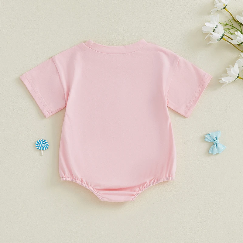 เด็กวัยหัดเดินเด็กสาวRomperรอบคอแขนสั้นพิมพ์บอดี้สูทฤดูร้อนทารกแรกเกิดสบายๆPlaysuit