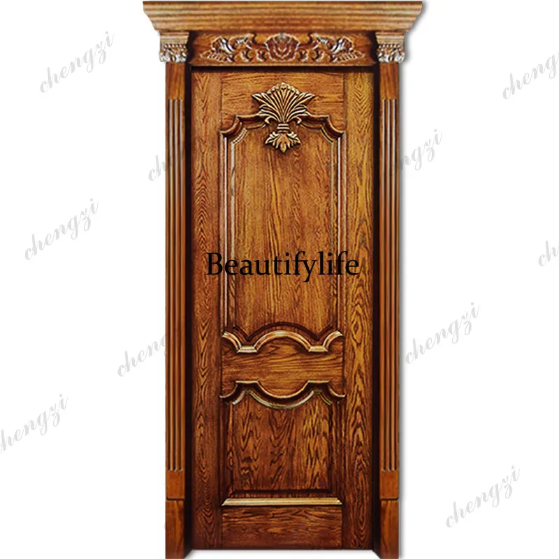 American retro interior suite bedroom European open paint installation custom casement multi-layer knuckle solid wood door