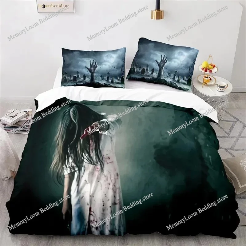 

Красочный комплект постельного белья с 3D принтом ужасов, жуткий комплект постельного белья для мальчиков, размер Twin-Queen-King, пододеяльник, наволочка, кровать для детей и взрослых, мягкий уютный