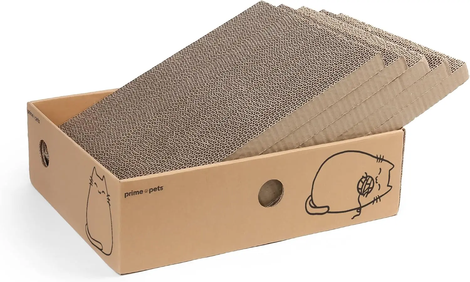 

Cat Scratcher, Wide Cat Scratch Pad with Box, 5 Pack, XL Reversible Scratcher Cardboard for Indoor Cats, 17x13x5'' Kitty