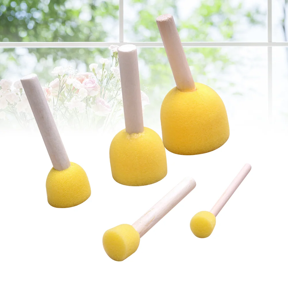 5pcs Round Paint Sponge Brush Kids Painting Tools Sponge Stippler Set for Painting Crafts and DIY kids painitng brush