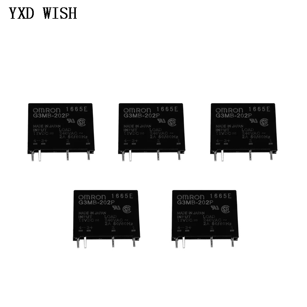 5pcs G3MB-202P 5V Solid State Relay G3MB 202P DC-AC PCB SSR In 5V DC Out 240V AC 2A  Snubber Circuit Resistor Relays Switch