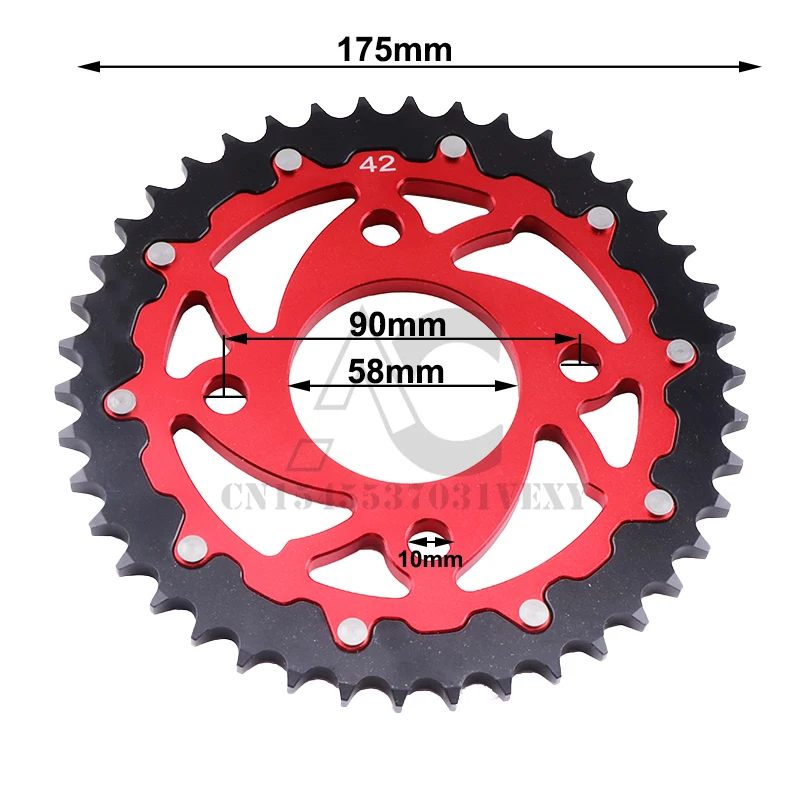 Motorcycle rear sprocket 42T suitable for Honda CRF125F CRF 125F FB 2014-2022 CRF100F CRF 100F 2004-2013 XR100R XR 100R