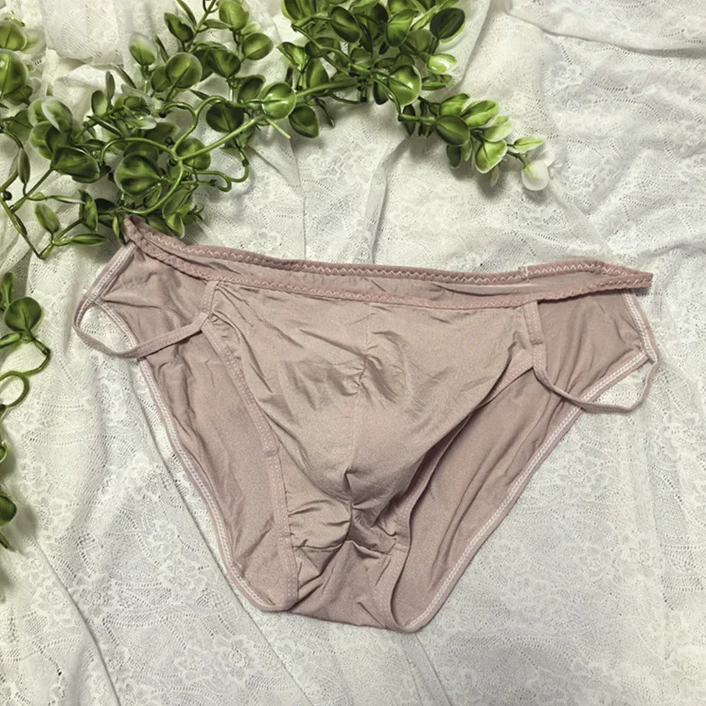 

Men Ice Silk Low Waist Briefs Pouch See-Through Ultra-Thin Underwear Underpants Men's Underwear Home Soft Seamless Panties