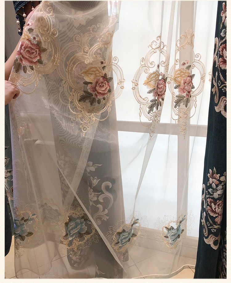 النمط الأوروبي الستائر الفاخرة الشنيل الراقية فيلا الستائر لغرفة المعيشة غرفة الطعام غرفة نوم الستارة التعتيم حجم مخصص