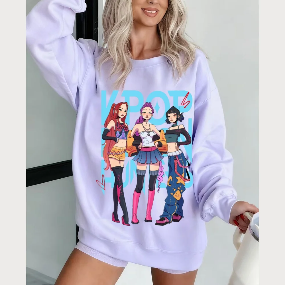 KPop Demon Hunter هوديي المرأة عارضة السترة المطبوعة البلوز سترة للجنسين أزياء الشارع الشهير