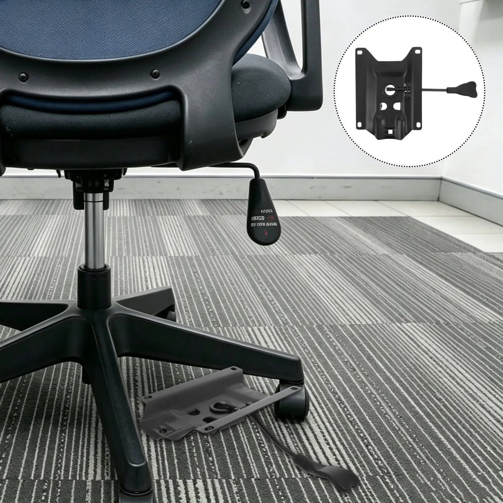 Swivel Chair Base Tilt Control Mechanism Replacement Mounting Hole 6.9x5.7 Office Chair Base Plate Mechanism