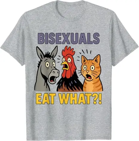 تي شيرت رائع ثنائي الجنس مضحك يأكل ما الحيوانات فخر المثليين LGBTQ Pun تي شيرت فريد وغير معدل Y2k تصميمات جرافيك قائلا تي شيرت