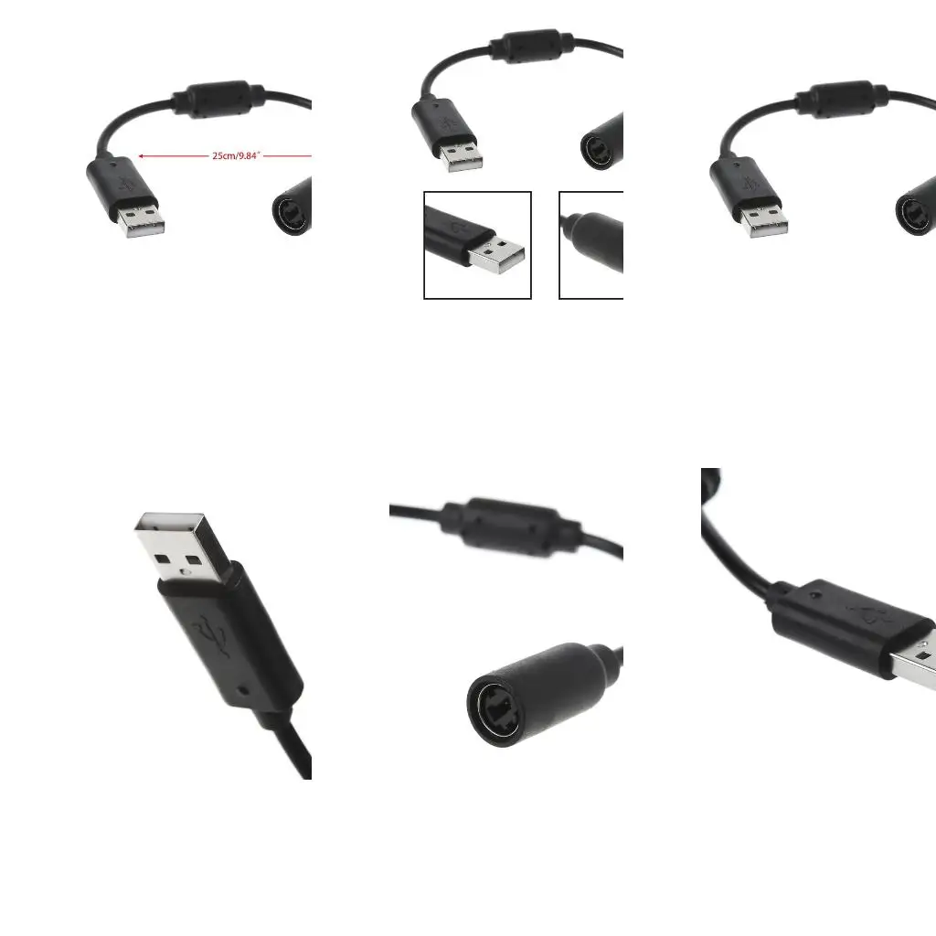 Xbox 360 유선 게임 케이블 컨트롤러 연결 및 커넥터 케이블 어댑터용 USB 분리형 케이블 어댑터 코드 교체