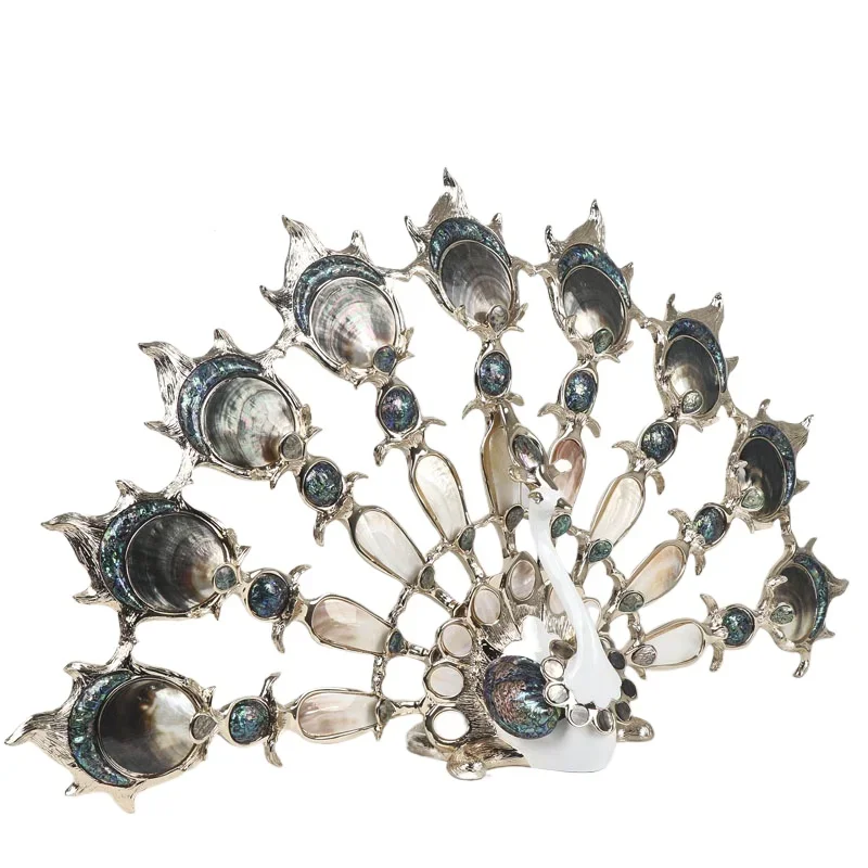 

High-end high-end peacock open-screen process decorative ornaments, home entrance living room desktop decoration home