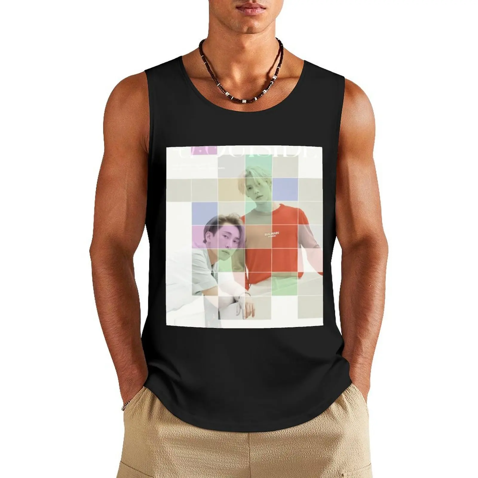 

BTOB OUTSIDE Tank Top Bodybuilding shirt Vests bodybuilding t shirt t shirt gym