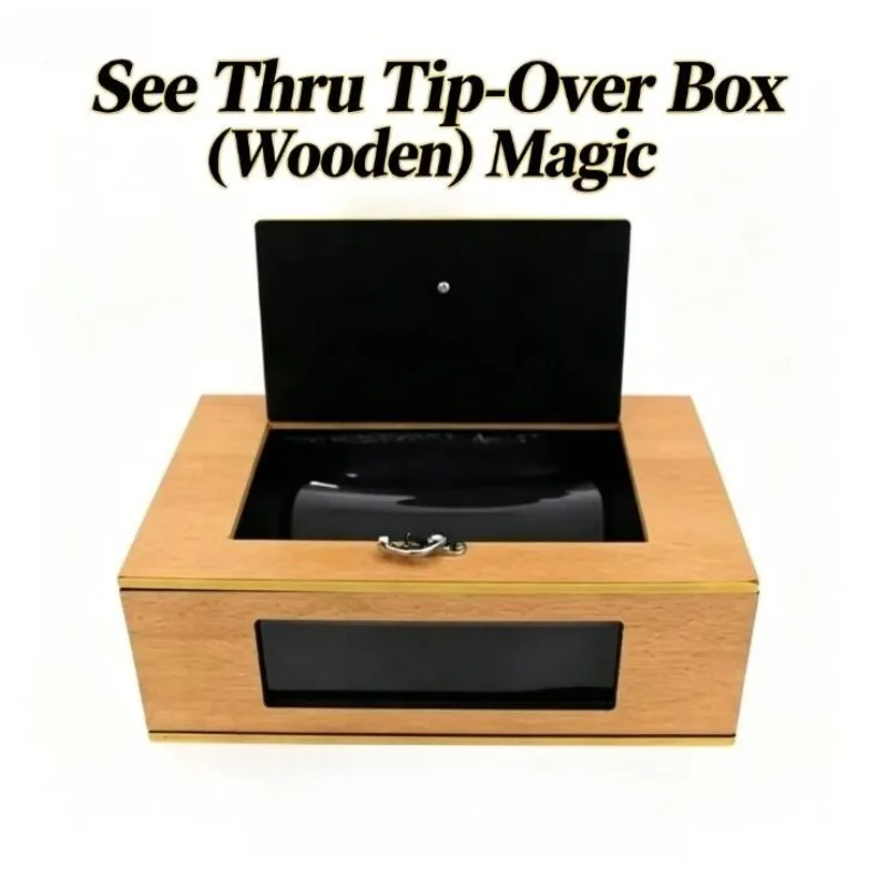see-thru-tip-over-box-wooden-dove-box-flip-over-vanish-box-magic-tricks-magician-stage-illusions-gimmick-props-magia-toys