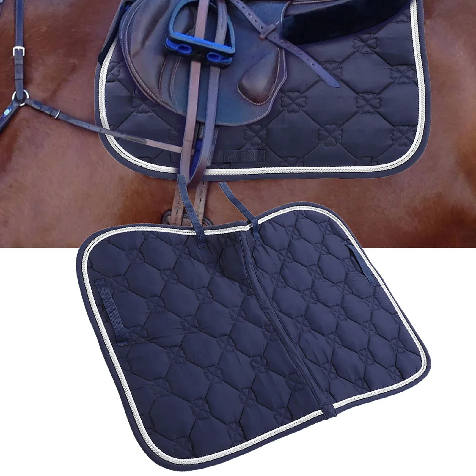 Durable Cotton Soft Breathable Double Rope PP Webbing Handle Belly Strap Horse Saddle Pad Sweat Absorption Mat Equipment