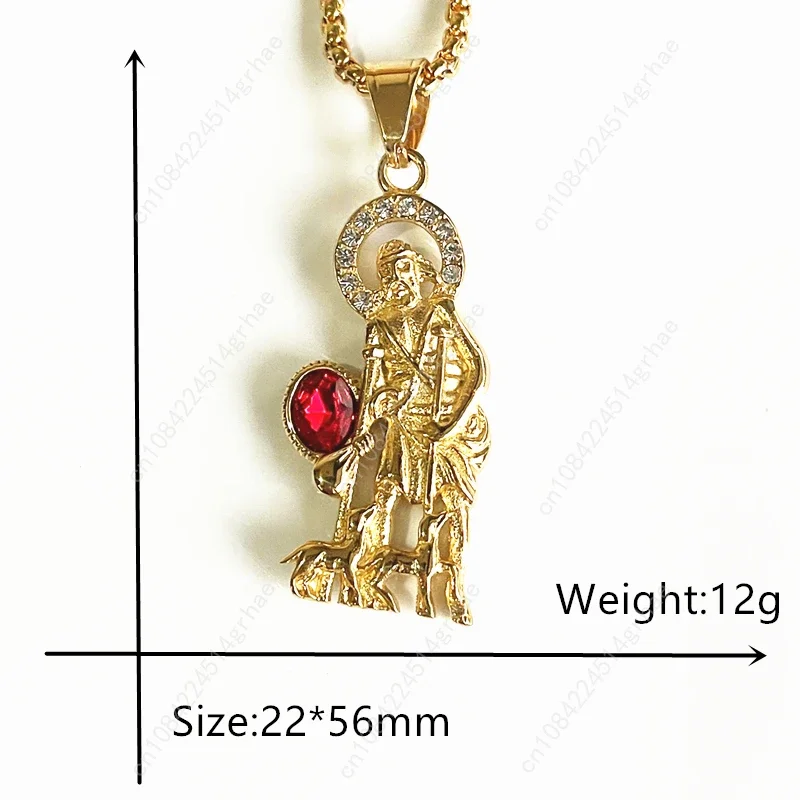 أنيقة بسيطة 316L الفولاذ المقاوم للصدأ يسوع الراعي سلسلة الذهب الخالص اللون مطلي قلادة قلادة للنساء رجل عيد الميلاد مجوهرات #2
