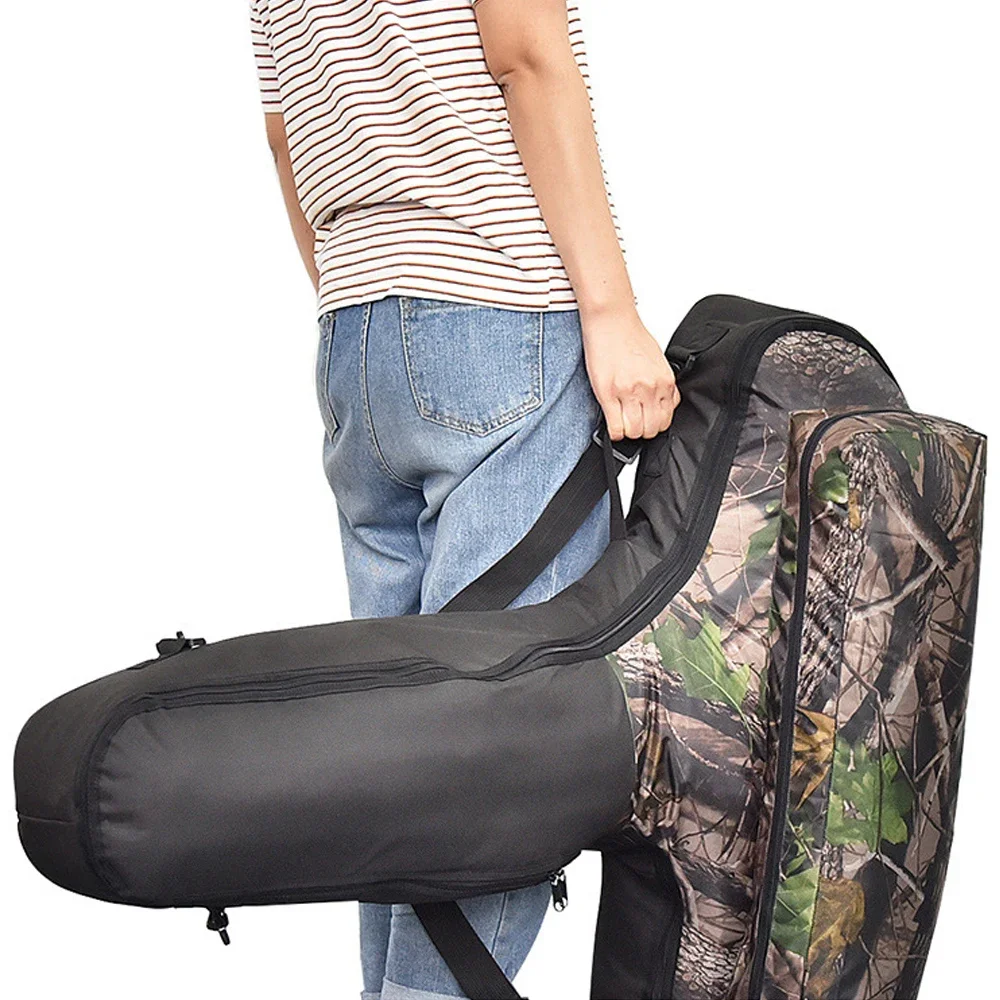 Outdoor Large Capacity Camouflage T-Bow Bag Double Patchwork Shoulder Bag for Archery Hunting Crossbow Bow Case Storage Solution