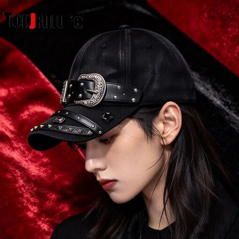 Original Design Dark Samurai Fashion Unisex High-end Texture Stylish Baseball Cap For Women Rhinestone Inlaid Sun Hat