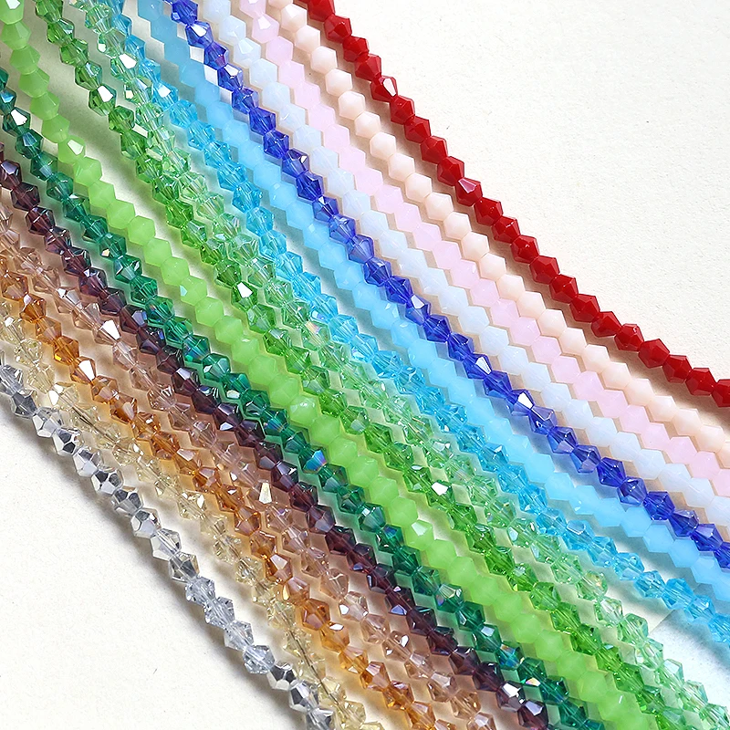 1 String Dazzle colour crystal beads 4mm faceted wheel bead string manual weaving decoration materials diy bracelet accessories